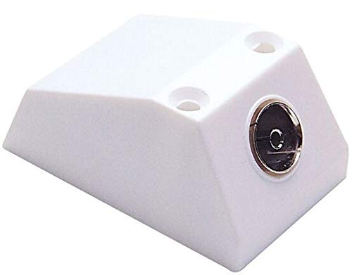 K M Electronics White K M Electronics® Tv Fm Aerial Coax Coaxial Socket Single Surface Mount