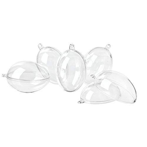 Lealoo 50 Eier aus Kunststoff, transparent, teilbar, 8 cm, Lebensmittelbehälter