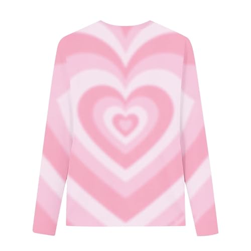 Girls Tie Dye Shirt Long Sleeve T-Shirt Valentin's Day Love Printed Cotton Tee Tops2