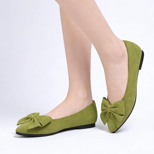 Image of Dear Time Women's Ballet Flats Dress Ballet Shoes Slip on for Office Work Comfortable Shoes