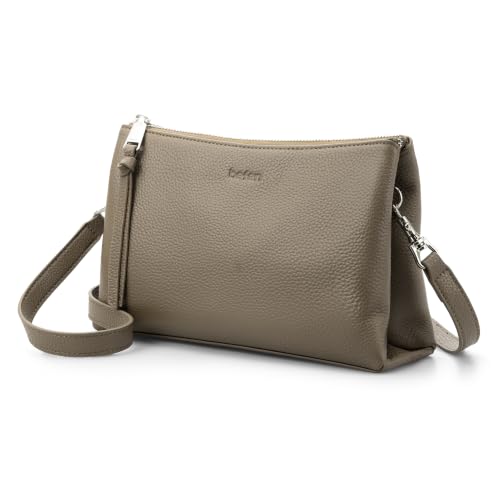 Image of befen Genuine Leather Crossbody Bags for Women, Small RFID Leather Purses | Small Leather Cross Body Purses with RFID Card Slots, Cross Shoulder Handbags for Travel Work Daily Use