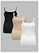 BEAUDRM Women's 3 Pack Maternity Tank Tops Casual Ruched Spaghetti Strap Pregnancy Cami Top Camisole Black and Beige and White Medium
