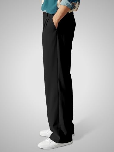 Image of FTX Men's Korean Style Casual Trouser | Premium Lycra Stretch Fabric | Smart Regular Fit | 2 Side Pockets | Comfortable Stretchable Everyday Wear Pants