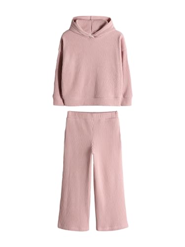 Ensemble sweat à capuche fille haut de gamme et pantalon large en coton côtelé doux