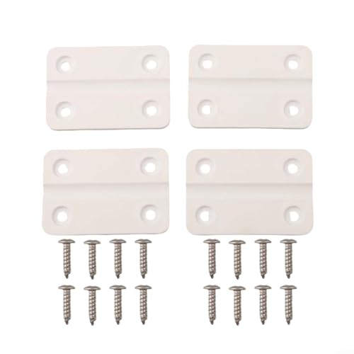 4 Pack Replacement Hinges for Igloo Cooler Box, White Plastic Lid Hinge with Screws, 57x39x40mm Repair Parts for Outdoor Ice Chest Maintenance and Fix