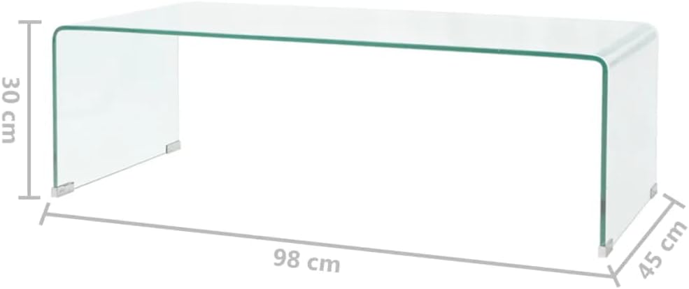 vidaXL Coffee Table Clear Tempered Glass Coffee Table Rectangular