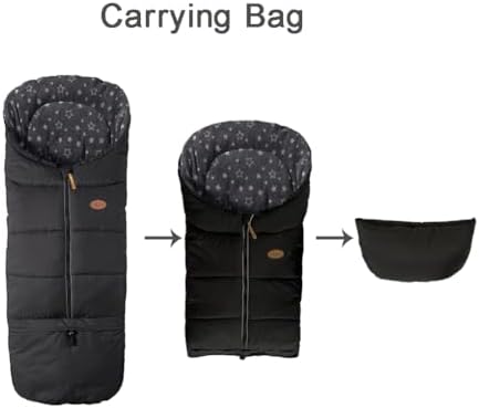 CozyMe Stroller Cover for Winter with Length Extension from Newborn to 5T,Anti-Slip and Water_Resistant Cozy Stroller Blanket,Infant Bassinet Bunting Bag, Anti-kick Stroller Footmuff for Toddler — view 5