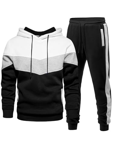 Riskrole Men's Hoodie Tracksuit 2 Pieces Set Athletic Casual Hooded