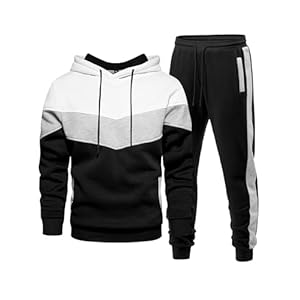 Men’s Hoodie Tracksuit 2 Pieces Set Athletic Casual Hooded Sweatshirt and Joggers Set Sweatsuit Outfits
