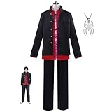 JOHLCR Anime Bucchigiri Asamine Cosplay Trajes Tomoshibi Arajin Costume Outfits con Collar Adecuado para Obras De Teatro, Regalos, Amantes del Cosplay, Exposiciones De Cómics,Negro,M