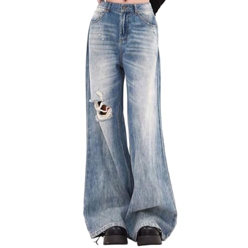 Jeans for Women Wide Leg Baggy Jeans Y2K Cargo Pants Casual Loose Boyfriends Trousers Vintage Streetwear