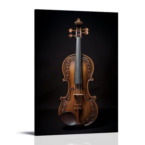 Toile murale instrument musique harmonie intérieure cadre bois