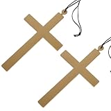 ORFOFE 2 Piezas Colgante de Cruz de Monja y Sacerdote para Disfraz, Accesorio Cosplay Religioso Ligero, Collar Decorativo para Halloween y Complementos de Joyería