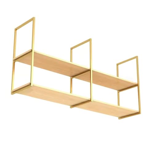 Supports d'étagère suspendus robustes en métal noir double niveau plafond 30x60cm