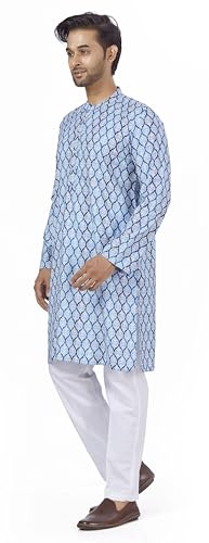 Image of Studio Shringaar Men's Cotton Relaxed Fit Straight Kurta