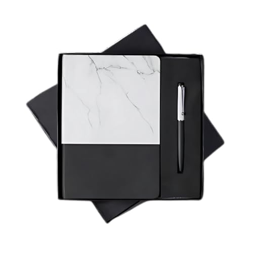 Image of 2 in 1 Personalized Diary & Pen Combo Gift Set | Custom Name Engraved Black Leather Notebook & Metal Pen | Best Gift for Office & Personal Use (Black)