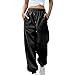 Fall Outfits for Women 2025 Cinch Bottoms Fleece Lined Cargo Sweatpants Straight Leg Workout Gym Sport Trousers Comfy Pants Women Fashion Clothing Plus Size Activewear Black