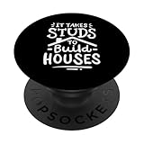 Operaio edile divertente Framing Carpenter House Builder PopSockets PopGrip Adesivo...