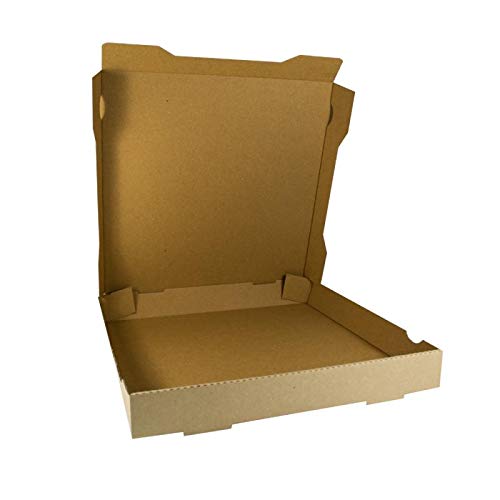 BIO Pizzakarton Pizzaboxen 100 Stück 33x33 Pizzaschachtel Pizza-Box Braun Neutral Cover