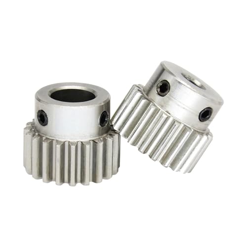 Bevel Gear Pinion Hardware Mechanical Worm Gear 1M-21T/22T Bore Size 6/8/10 Mm Steel Transmission Gear Teeth Thickness 10 Mm Total Height 18 Mm(6 mm-21Teeth)