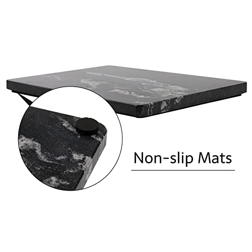 Adolif Natural Black Marble Pastry And Cutting Board, 16X12 Inch With Non Slip Feets, Heavy For Keep The Dough Cool And Chocolate Tempering, Pack Of 1 #TOP4