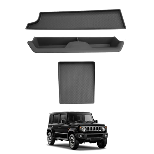 SHAOHAO (2025年4月-現行)新型 スズキ ジムニーノマド 3BA-JC74W コンソールトレイ+副操縦士収納トレイの上段+助手席ハンドル収納トレイの下段 ラバーマット 専用 コンソール インテリアマット 引っ掻きキズ防止 ノイズ軽減 小物入れ