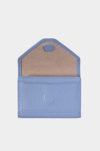 Image of grande 3639 Card Cases, Iced Blue, Small, Leather Card Holder Slim Minimalist Small Accordion Magnetic Wallet
