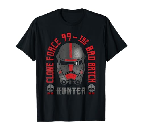 T-shirt Star Wars The Bad Batch Hunter Clone Force 99 en coton noir pour fan de science-fiction