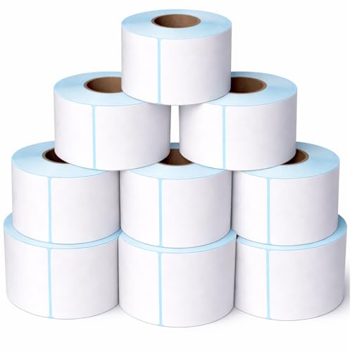 Image of Greenfields 10 Pack Direct Thermal Label Rolls 4" x 6" (100 x 150mm), 500 Labels per Roll, 4.7" Roll Diameter, 25mm Core, Strong Adhesive Shipping Labels for Thermal Printers