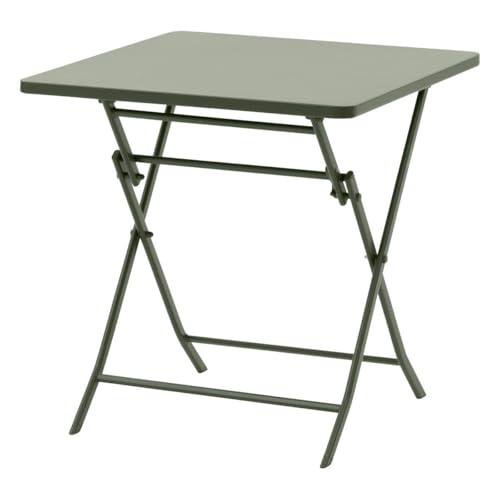 Hespéride - Table de Jardin Pliante Carrée Greensboro 2 Places Vert Laurier - Acier Antirouille Renforcé - Mobilier pour Jardin, Balcon, Terrasse