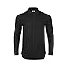 JEKAOYI Mens Casual Long Sleeve Cotton Linen Shirts Buttons Down Solid Plain Roll-Up Sleeve Summer Beach Shirts Black