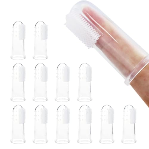 WeddHuis Cepillo de Dientes de Silicona para Mascotas, 12 PCS
