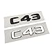 PGBNLPPETW 3D ABS Chrome Black C 43 Logo C43 Emblem Letters Car Trunk Badge Decal Fit for Mercedes Benz AMG W204 W205 Sticker Accessories(Glossy Black)