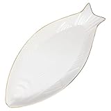 LOLIPPYY Plato de Cerámica para Servir Pescado Resistente al Calor con Diseño Forma de Pez para Restaurantes Reuniones Familiares y Fiestas Bandeja Elegante para Sushi y Postres