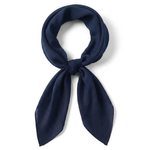 TigerTie dames Chiffon foulard bleu marine bleu foncé unicolor taille 90 cm x 90 cm - écharpe