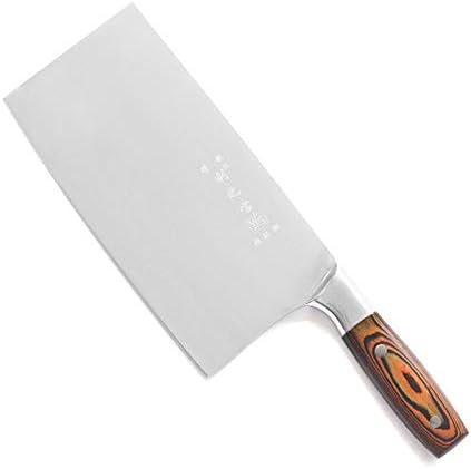 MAYiT Meat Cleaver Knife, 4Cr13 Stainless Steel Kitchen Chinese Knife Meat Cleaver Vegetable Knife Butcher Knife with Wooden Handle