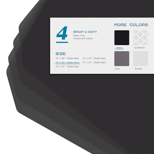 Image of BRIAN & DANY Wire Shelf Liner 18 inch X 36 inch, Heavy Duty Shelf Liners for Wire Shelving, Waterproof Protector Mats, Set of 4, Black