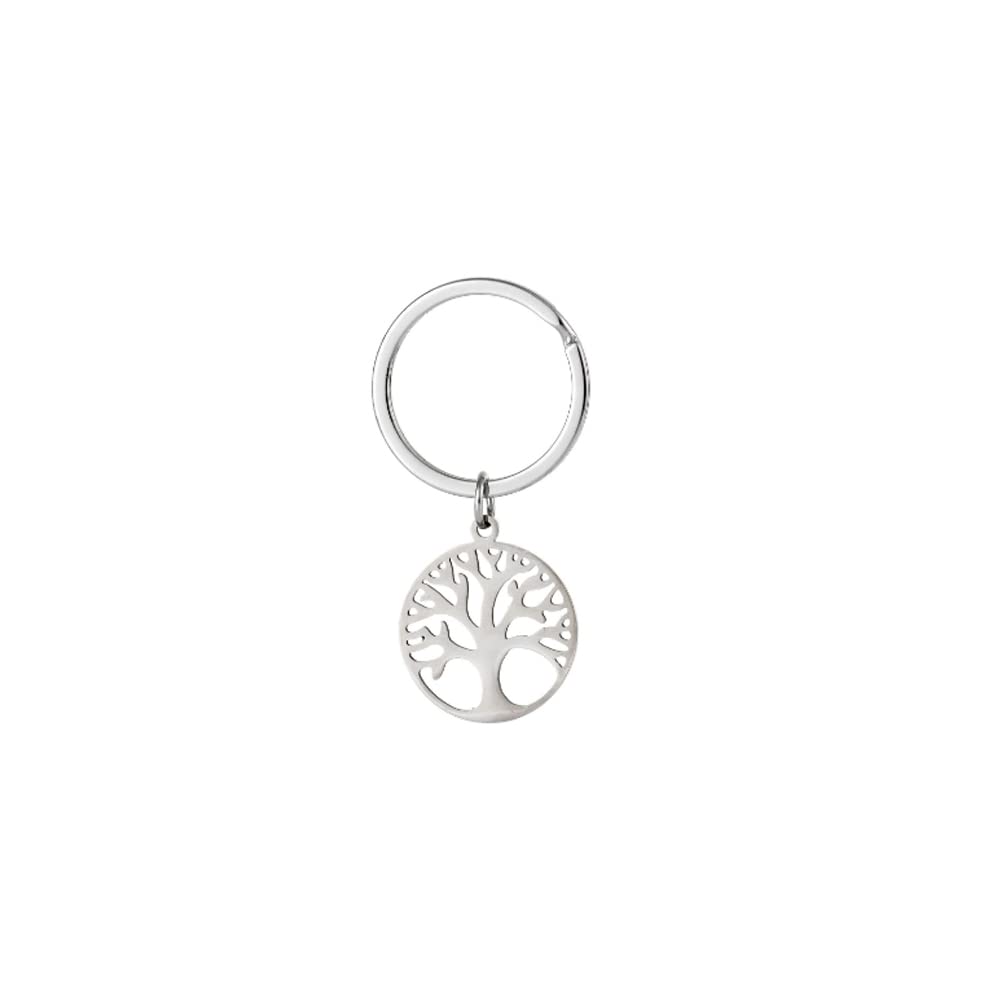 ARFUKA Keyring Tree Of Life Pendant Keychain Zinc Alloy Key Chain Metal Keyfob Key Ring Gift for Christmas and Birthday Silver