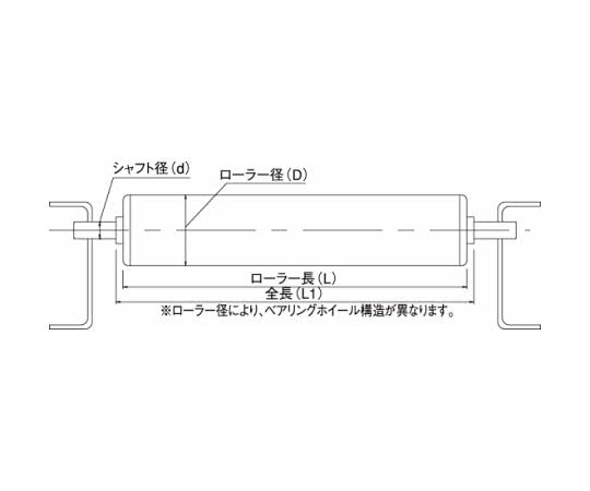 宇部樹脂加工 UBE樹脂ローラー 軽・中荷重用ローラー CRシリーズ 700mm 黒色 CR50-700-12BK