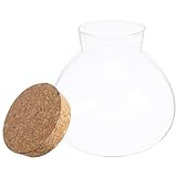 minkissy Rundes Glasgefäß mit Korkverschluss Ökosystem im Glas Landschaftsflasche und Selbstgemacht Sukkulenten Pflanzenflasche für Moderne kleine Gartenanlage im Glas zur Heimdekoration