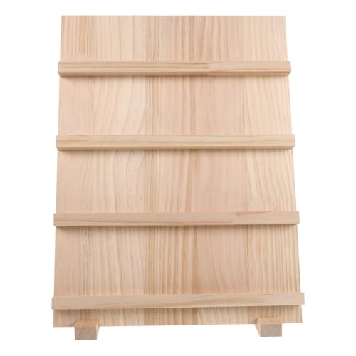 OSOLADY Expositor de pendientes de 4 niveles   Organizador de joyería de madera para venta al por menor   Soporte para pendientes y anillos   Elevador de exhibición con ranura para exhibición de