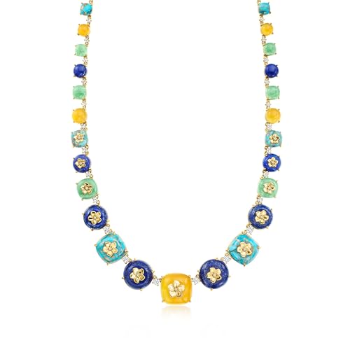 Ross-Simons Multi-Gemstone Floral...