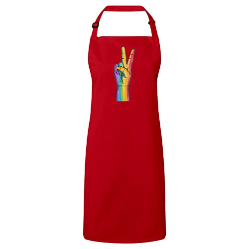 Tablier cuisine rouge LGBT arc-en-ciel coton premium