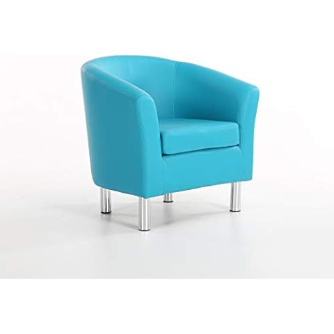 The Home Garden Store Camden Leather Tub Chair Armchair Dining Living Room Office Reception Hotel (Aqua Blue) Cover