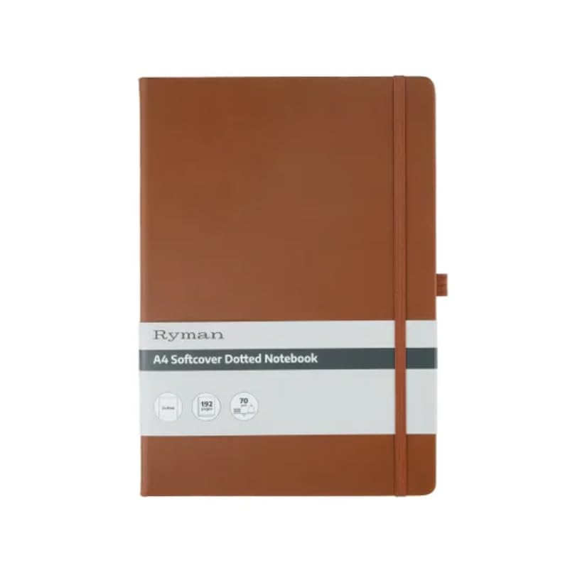 Ryman A4 Soft Cover Dotted Notebook (Tan)