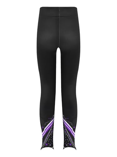 CHICTRY Kids Girls Figure Skating Pants Stylish Printed Warm Leggings Ice Skating Practice Tights Sportpants4