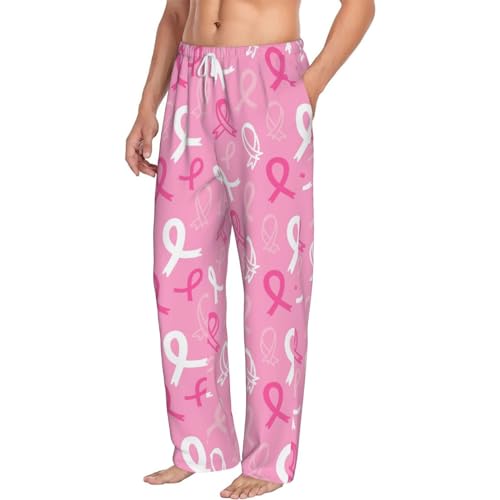Breast Cancer Awareness (3) Mens Pajama Pants Comfy Lounge Pj Pants Casual Pajama Bottoms2