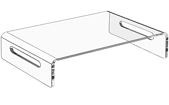 Acrylic Transparent Monitor Riser Stand for Desk, Ergonomic Computer & Laptop Screen Stand with Keyboard Storage, Clear Desktop Organizer Shelf for PC, iMac, Printer, Home Office Workspace (12x8x3 Inch)-image-30