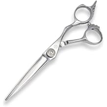 Saki Shears Tsuru Hair Cutting Scissors - Polished Japanese Steel- 6" Hair Shears for Barbers and Hair Stylists - Thumb Screw for Easy Tension Adjustment