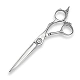 Saki Shears Tsuru Hair Cutting Scissors - Polished Japanese Steel- 6' Hair Shears for Barbers and Hair Stylists - Thumb Screw for Easy Tension Adjustment